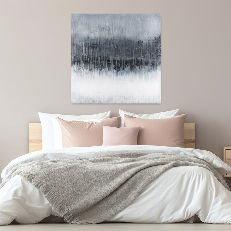 À travers les arbres, paysage contemporain abstrait, art naturel, H 32 po x l 32 po