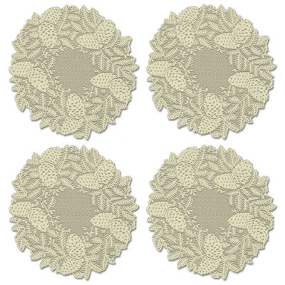 Diop Polyester Floral Round Doily