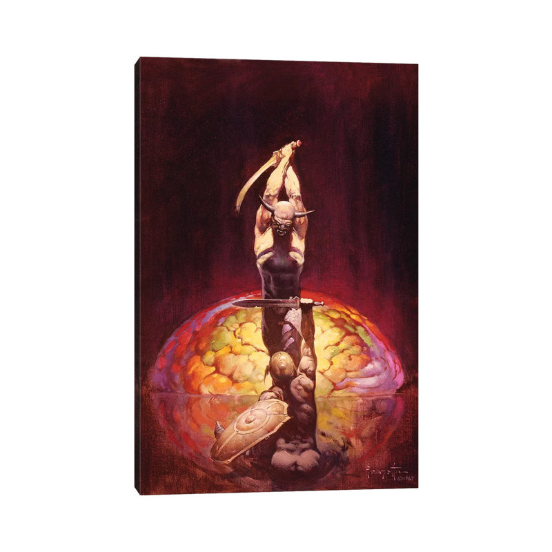 The Brain by Frank Frazetta - Wrapped Canvas Painting, 20.32 cm H x 30.48 cm W