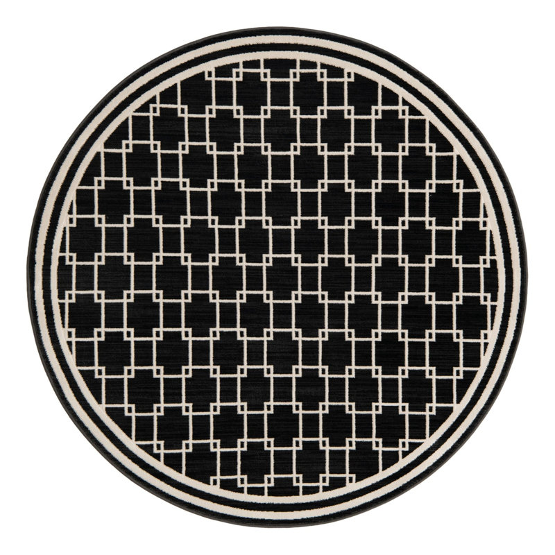 Jill Zarin Metropolitan Uptown Rug Black, Round 5'1"