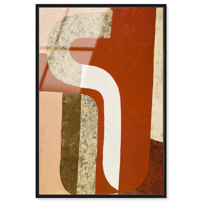 Estampe acrylique encadrée « Russet Arc », art abstrait moderne par Art Remedy, cadre noir, 20 x 30
