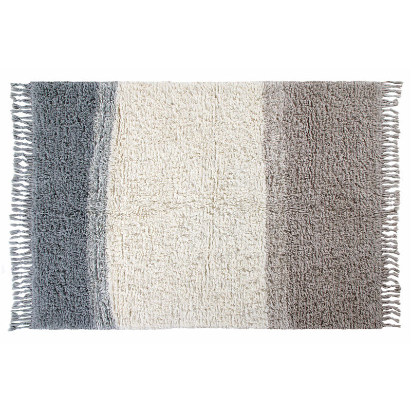 Free Your Soul Wool Striped Indoor Rug, Rectangle 6'7" x 9'10"