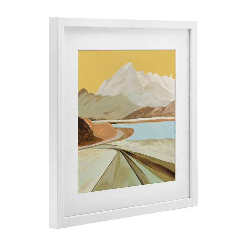 Retorno Mountain Sunrise, reproduction encadrée sous verre, design par Patricia Pinto, H 13 po x l 13 po, Cadre blanc côtier