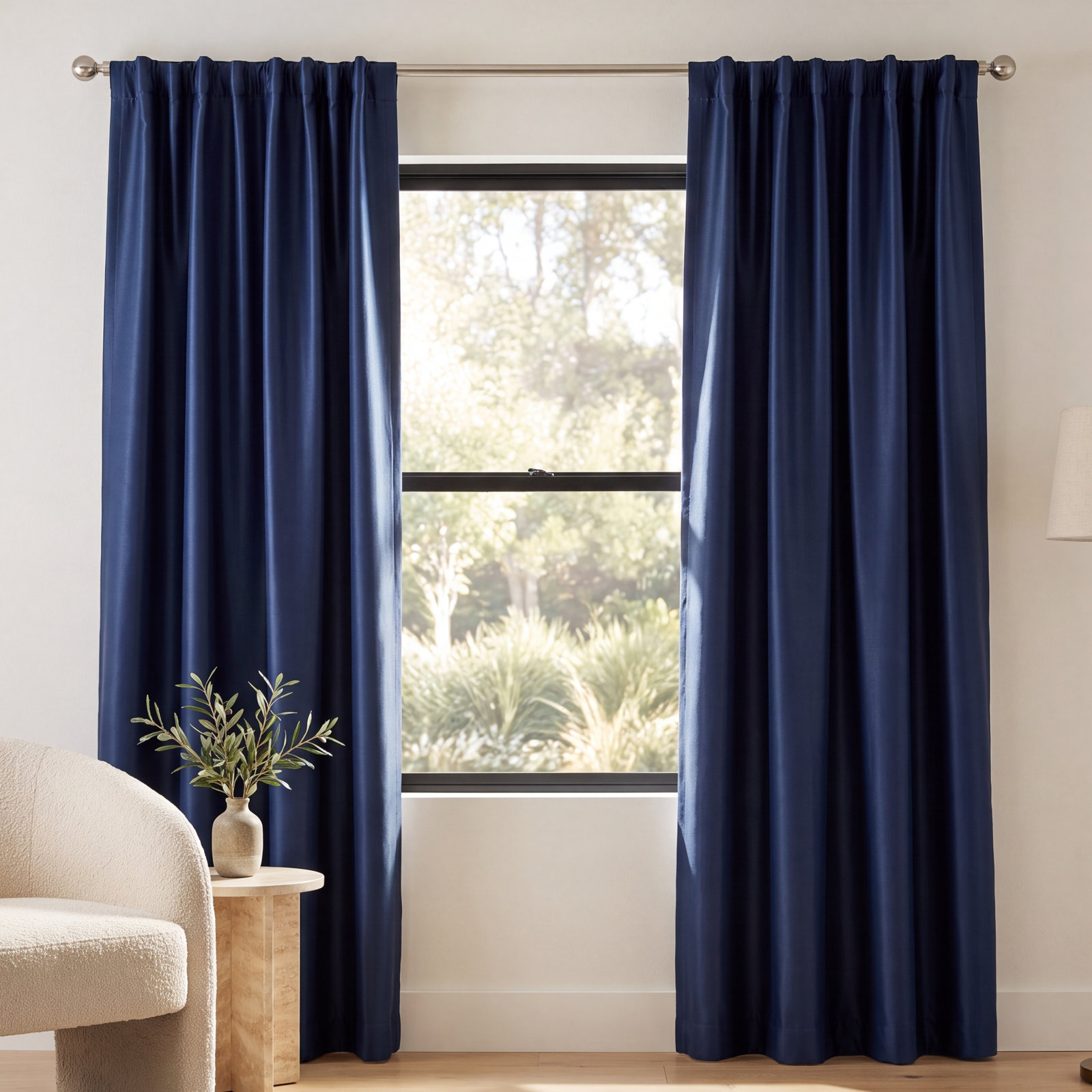 Ardelle Blackout Thermal Rod Pocket Panel, Blue, 56" W x 84" L