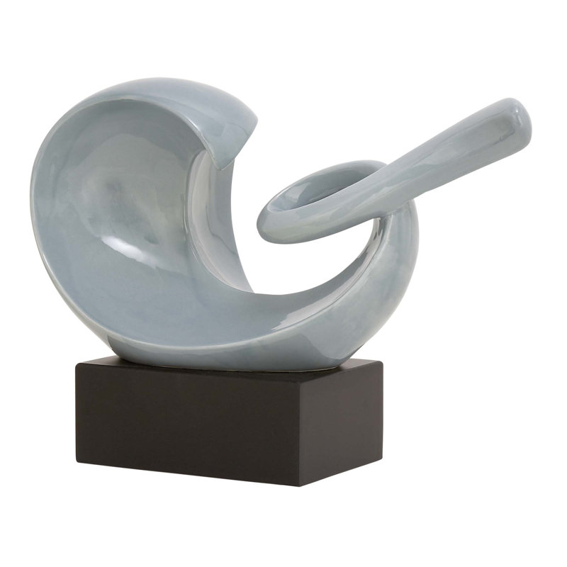 Crymble Ceramic / Porcelain Abstract Figurine / Sculpture Decorative Object, Gray