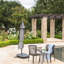 Parasol chic en forme de banane avec structure en aluminium, gris Parasol pour l'extérieur, aluminium, intempéries, abat-jour