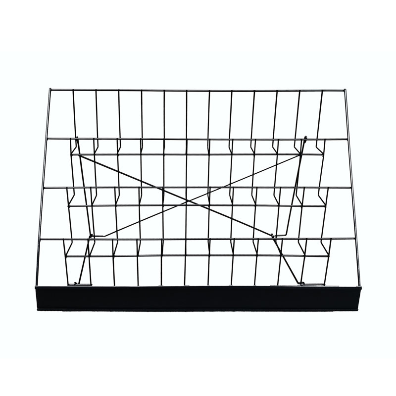 Black Glossy Metal 4-Tier Literature Display Rack