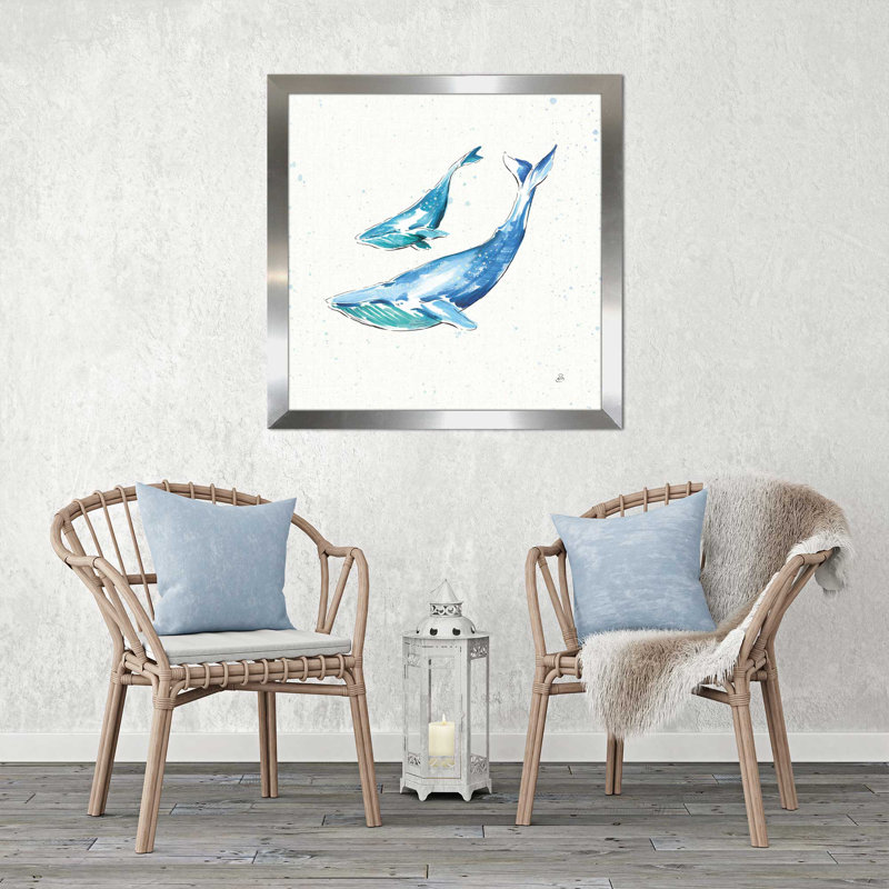 Impression maritime sur toile, H 21,5 po x l 21,5 po x P 0,75 po, Encadrement argenté
