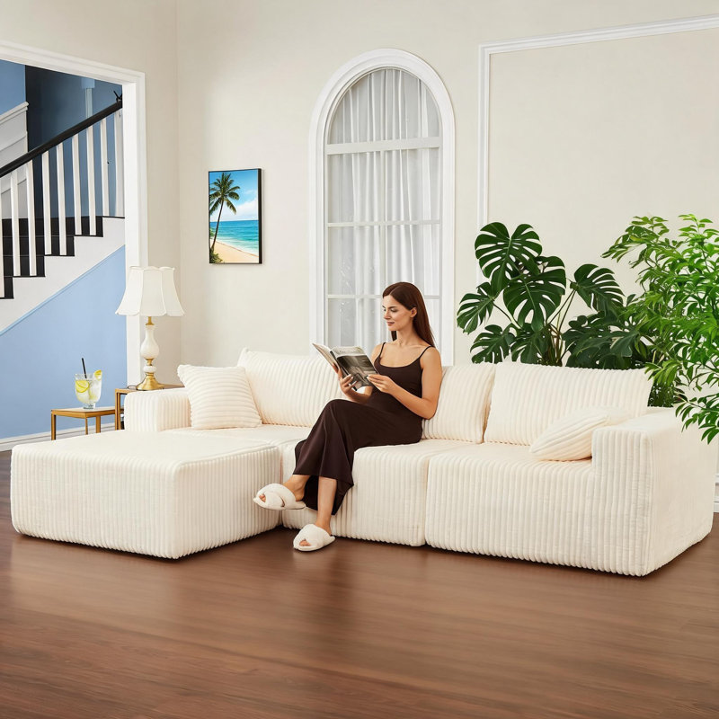 3 Seater Sectional, Beige