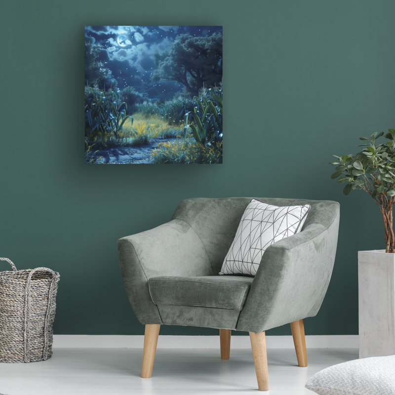 R3darch0n Moonlit Clearing Canvas Art, 35" H x 35" W