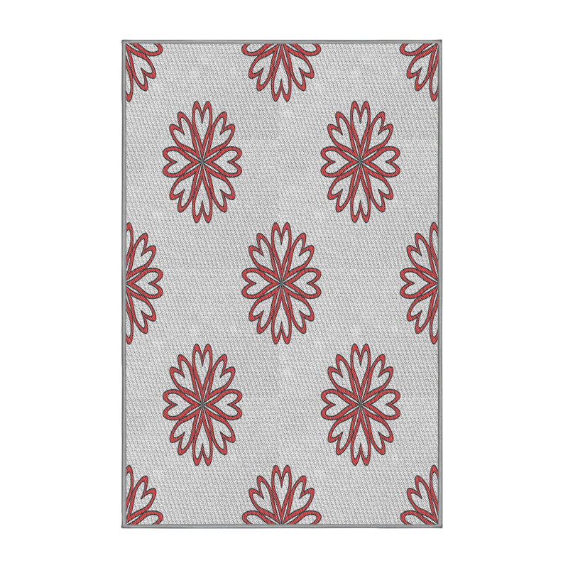 Tapis brun/blanc cassé tissé à la machine, Rectangle 7 pi x 9 pi