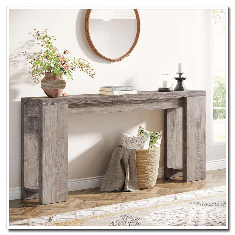 Console Farmhouse avec rangement pour décoration rustique