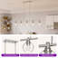 Luminaire suspendu pour îlot de cuisine à 5 lumières à intensité variable avec abat-jour en verre transparent et hauteur réglable-2120227488-2120227516