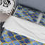 Ensemble de housse de couette moderne Blue Gold Modern Trellis Glam I-109156941