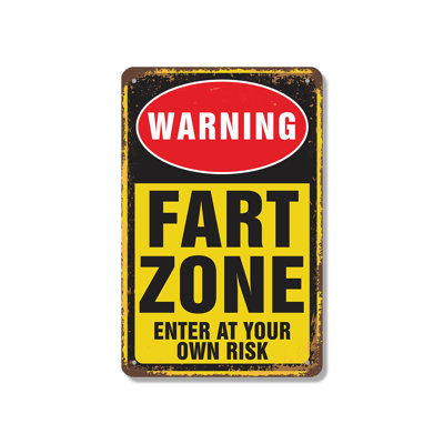 Warning Fart Zone 18 Inch x 24 Inch Aluminum Sign