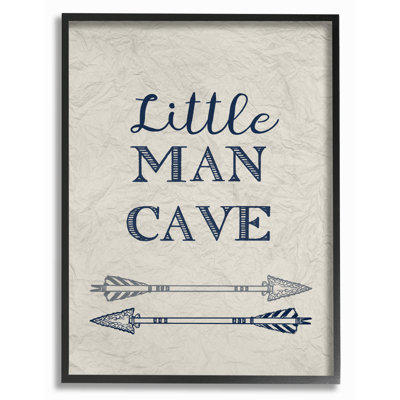 «Little Man Cave Arrows Illustration», reproduction d'art textuel sur toile