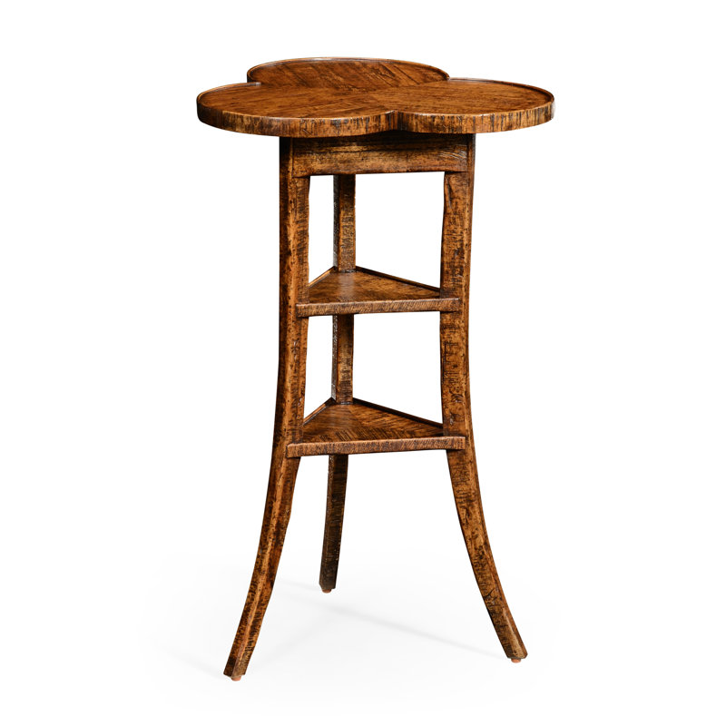 Table de bout avec 3 pieds en bois massif Casual Country, Noyer de maison de campagne
