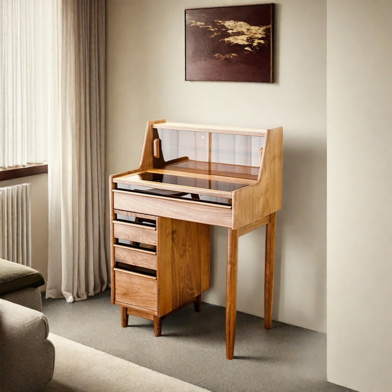 Simple Bedroom Solid Wood Dresser, Burlywood