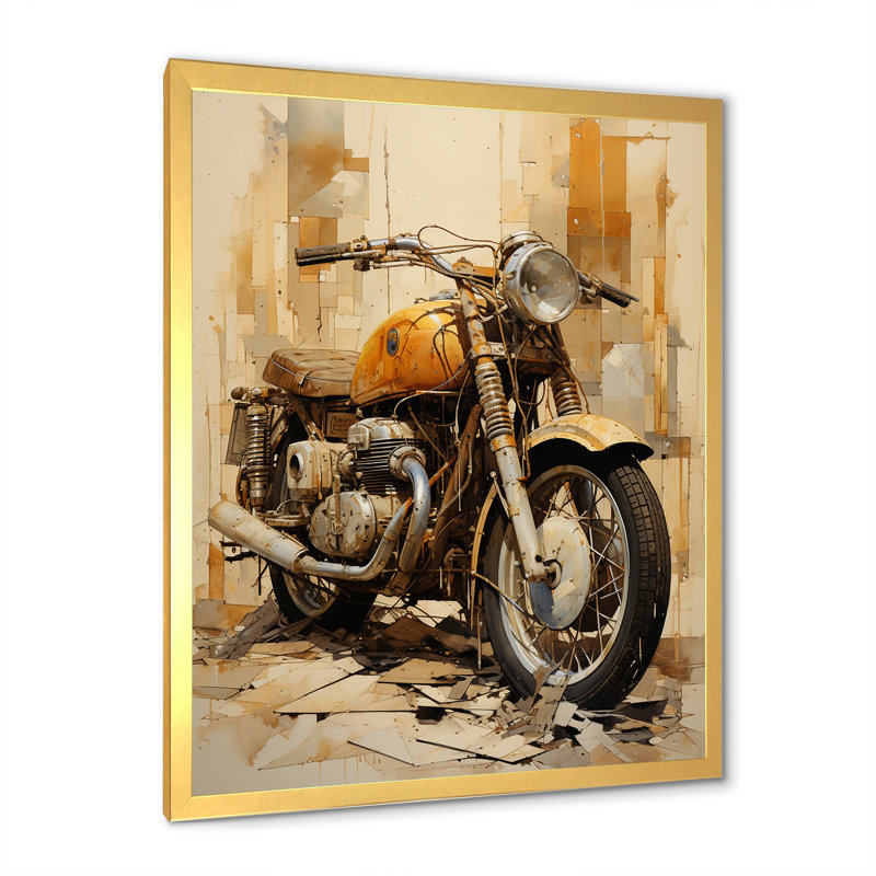Minimalisme moto III, Cadre doré simple, H 20 po x l 12 po x P 1 po