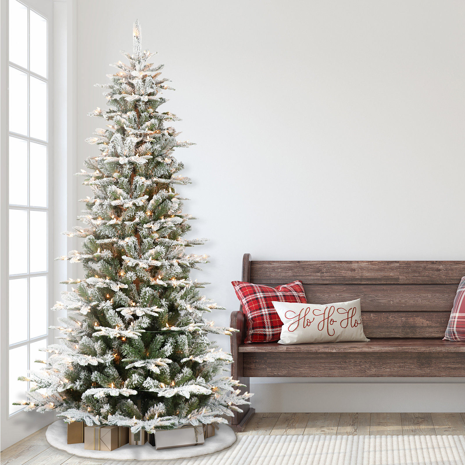 Lighted Artificial Fir Christmas Tree, 7.5'