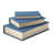 Jolly Decor Storage Box Set Of 3, Blue Book Design, Black Velvet Lining