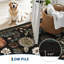 Tapis floral lavable à la machine avec envers en TPR antidérapant-1515550807