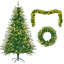 Arbre de Noël traditionnel 6 pi avec couronne et guirlande Groner