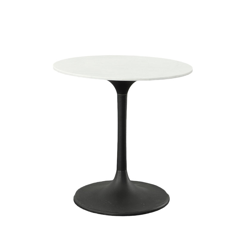 Table de salle à manger Elegant, Blanc, H 30 po x l 30 po x p 30 po, Noir