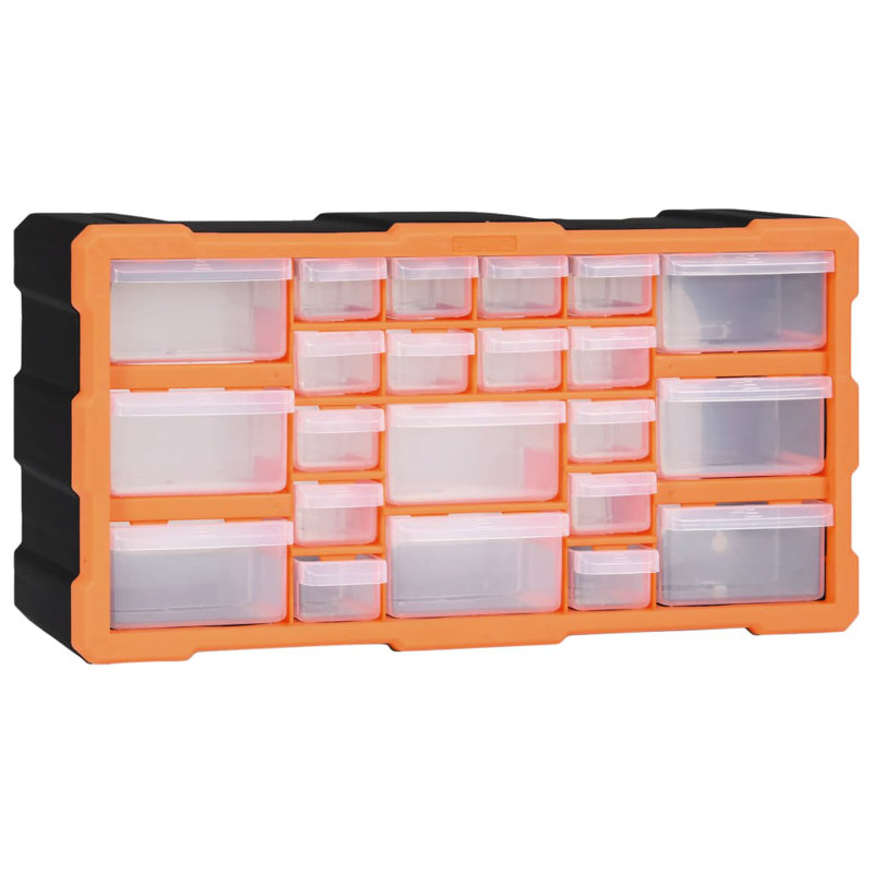 Rebrilliant Plastic Decorative Bin, Orange/Black