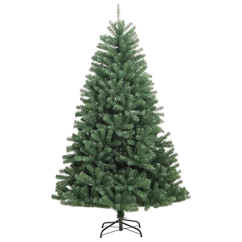 Artificial Hinged Christmas Tree Green PVC and Metal, 4.92 ft