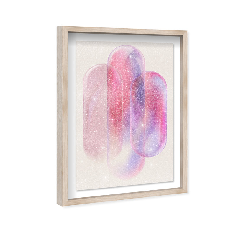 Pink Topaz Gradient Print by Oliver Gal, 16.5"H x 11.5"W, Natural Oak Shadowbox