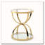 Table d'appoint moderne en verre 19,69 po avec 2 niveaux-140592987