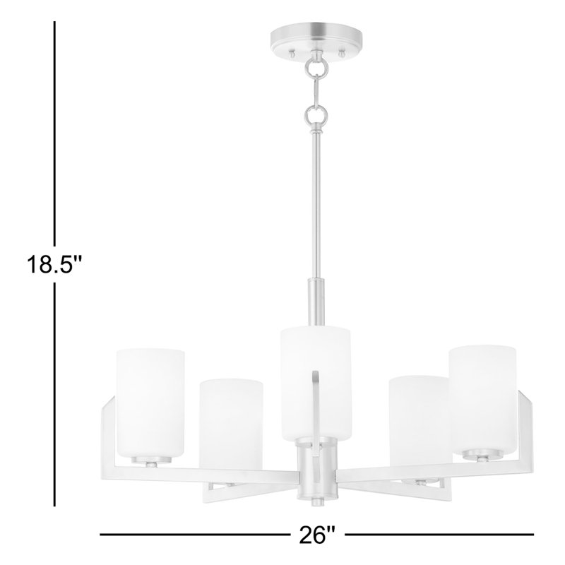 Endsley 5-Light Dimmable Shaded Chandelier, Satin Nickel