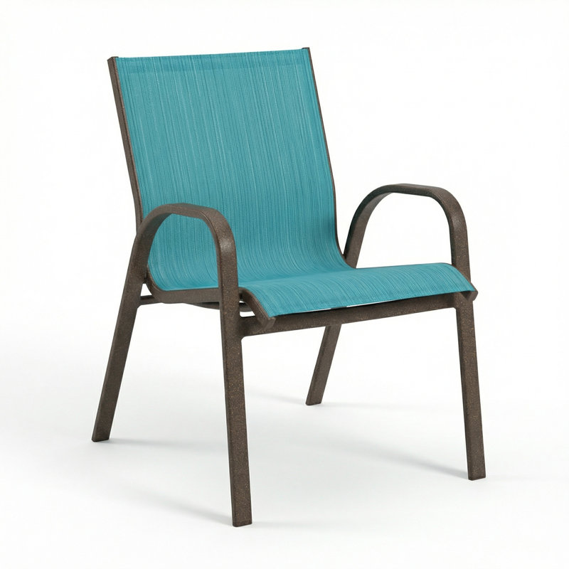 Arm Chair, Dupioni Lagoon Sling/Greco