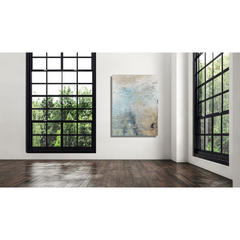 Sky Print by John Beard, 25.5" H x 21.5" W x 1.75" D, Brown Framed Canvas