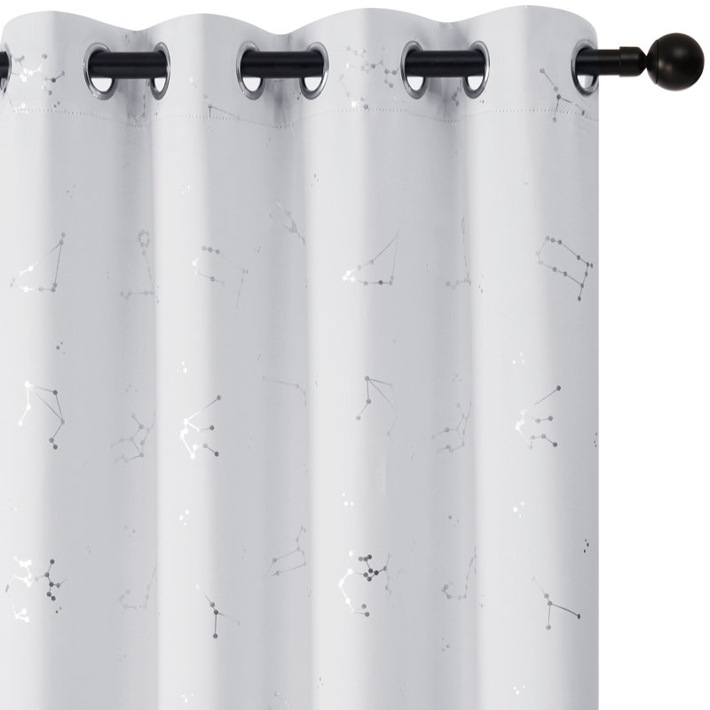 Radmilla Blackout Curtain Pair, 46cm Width x 229cm Drop, Greyish White