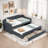 Upholstered Daybed With Trundle And 3 Drawers-1616540053