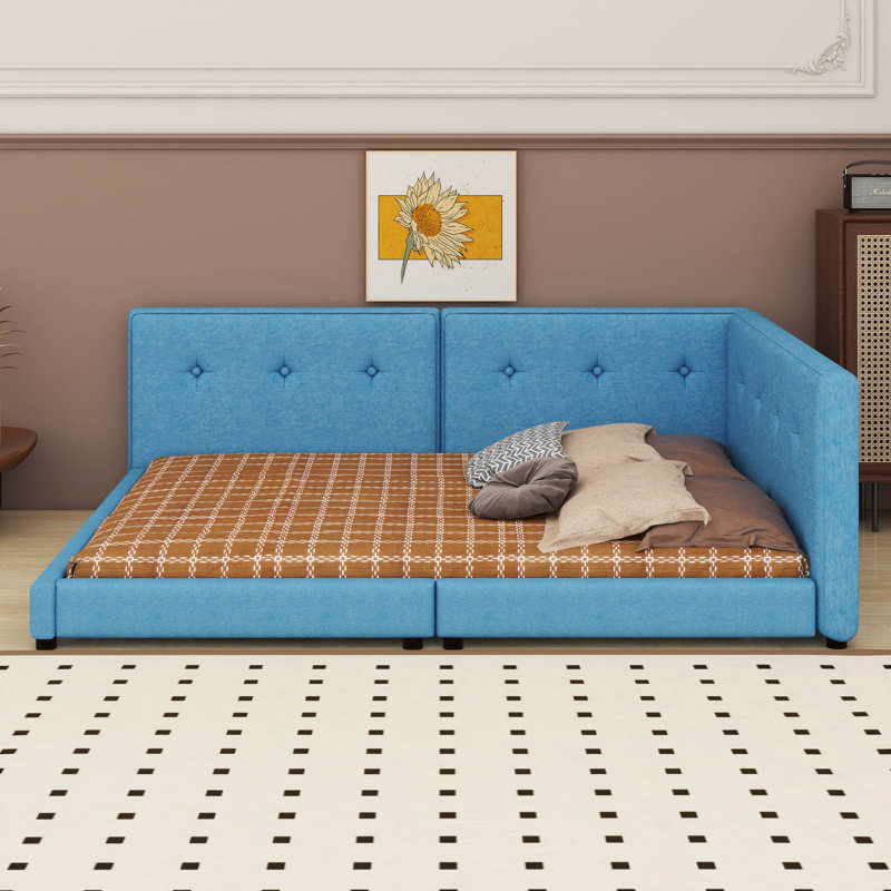 Upholstered Unfinished Tufted Bed