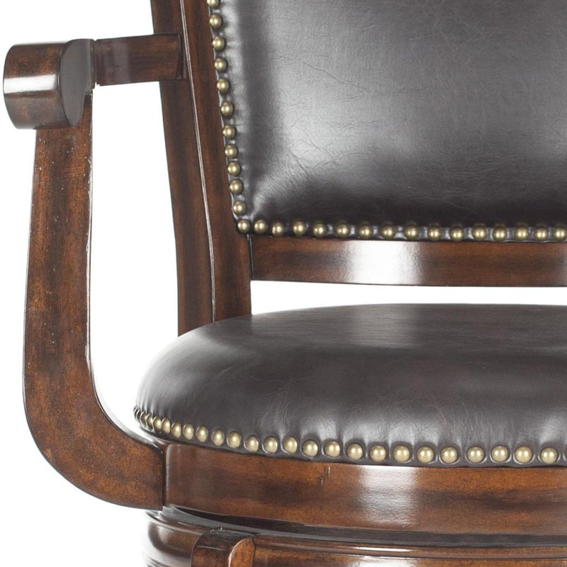 Aare Swivel Upholstered Counter Stool, Brown, Espresso