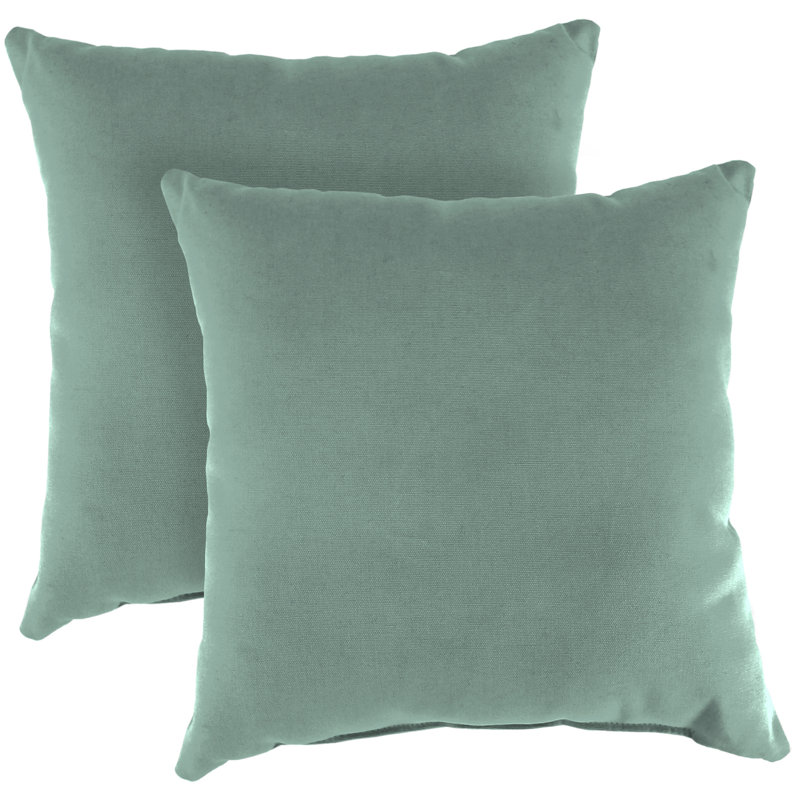 Sunbrella Outdoor Throw Pillow, Canvas Spa Sunbrella® Canvas, 16" H x 16" W