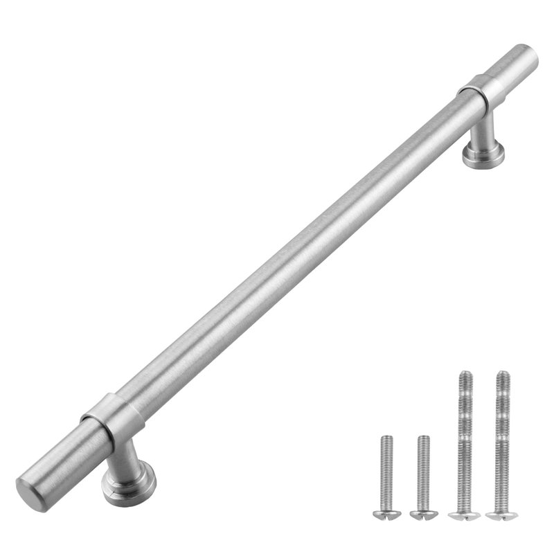 Ensemble de poignées barre / poignée en acier inoxydable d'un centre à l'autre, Nickel brossé, 6.25"
