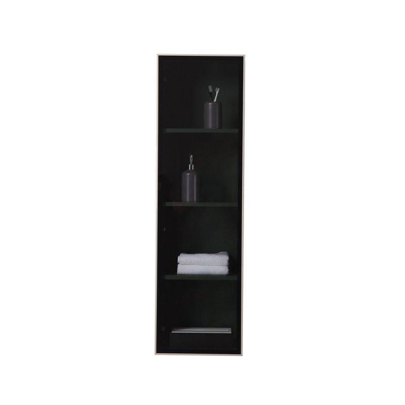 Luce 13" Wall-Mounted Side Cabinet, Forest Green/Dark Gold