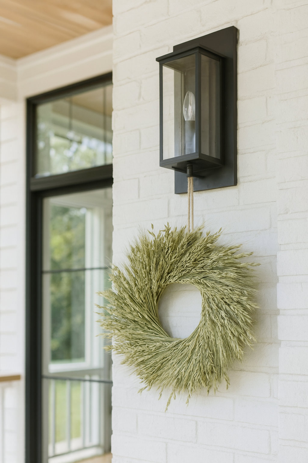 Handcrafted Wheat Wreath, 30" H x 30" W x 6" D