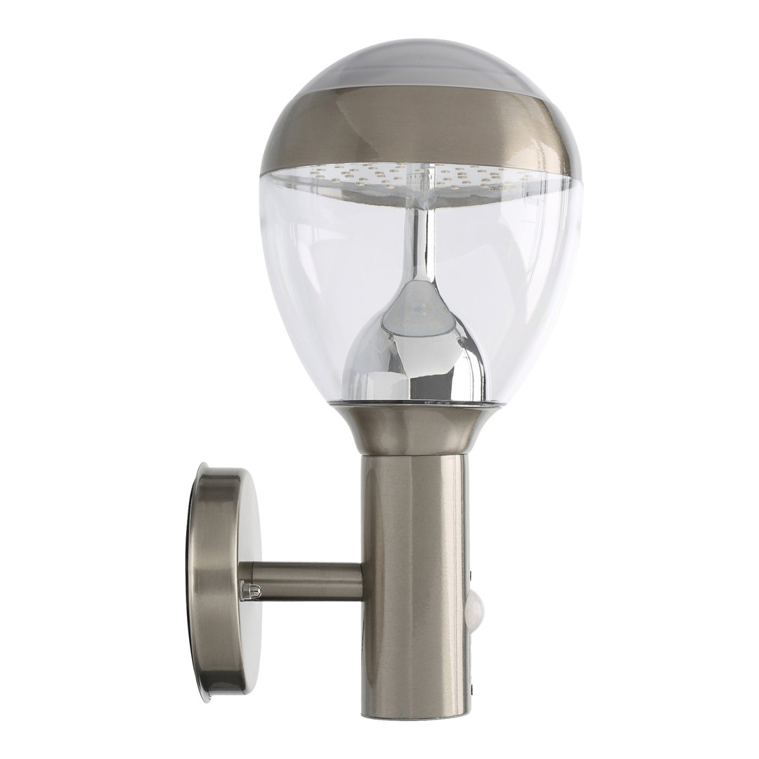 Carmina Stainless Steel / Dark Grey 32cm H Integrated LED Outdoor Armed Sconce