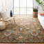 Tapis vert / multicolore en laine fait à la main Tansy-219706525