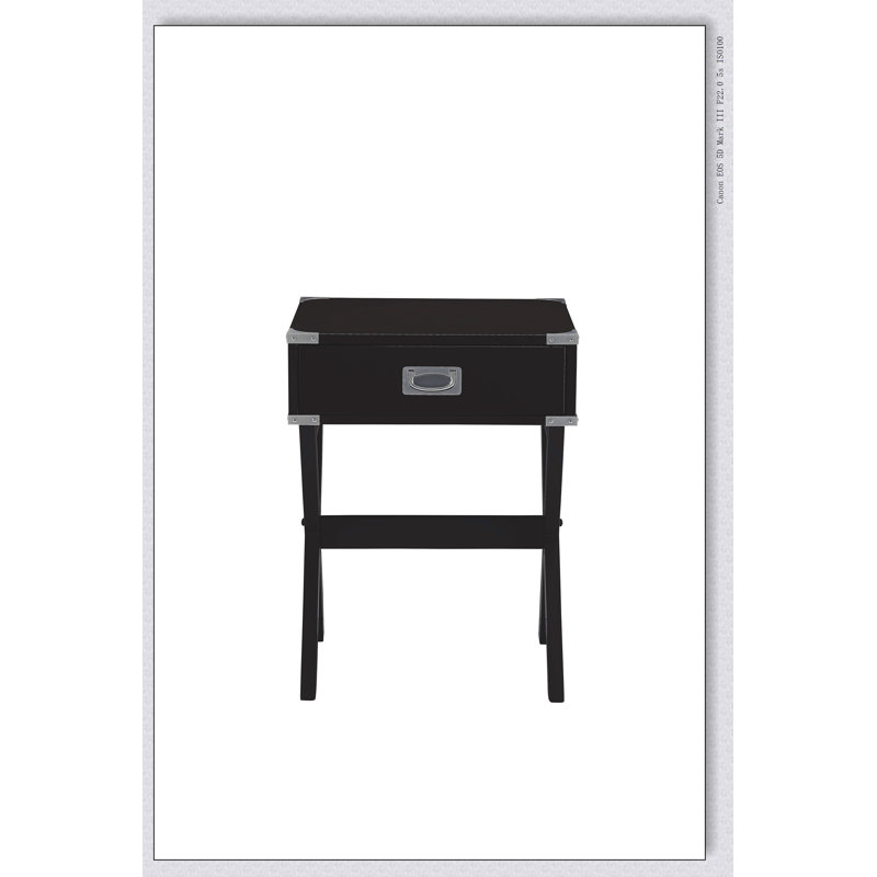 Babs Black Finish Accent Table, Black