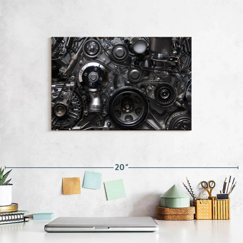 " Car Motor Engine ", 8" H x 12" W x 1" D