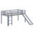 Twin Size Rubber Wood Low Loft Bed – Slide, Ladder & Safety Guardrails-135783432