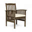 Chaise de salle à manger en acacia, 2 pièces avec 2 coussins-528514658-528514660