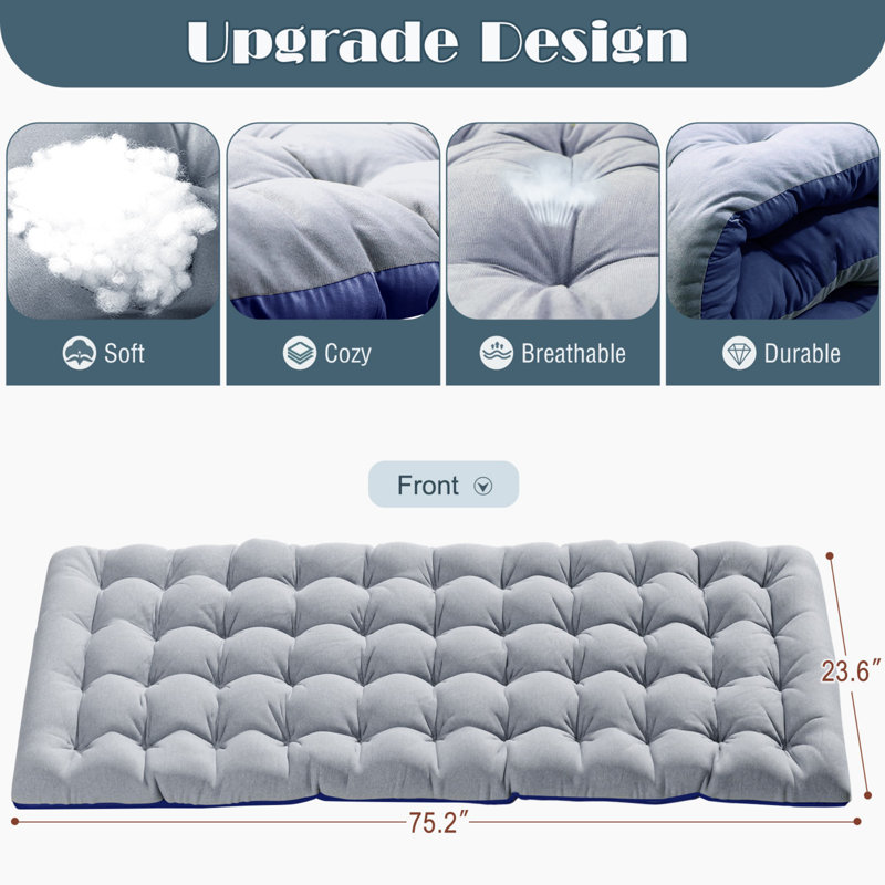 Tri-Fold Folding Guest Bed with Mattress, Portable Rollaway Spare Bed, Space-Saving Foldable Bed for Overnight Guests, Small Rooms or Office Use